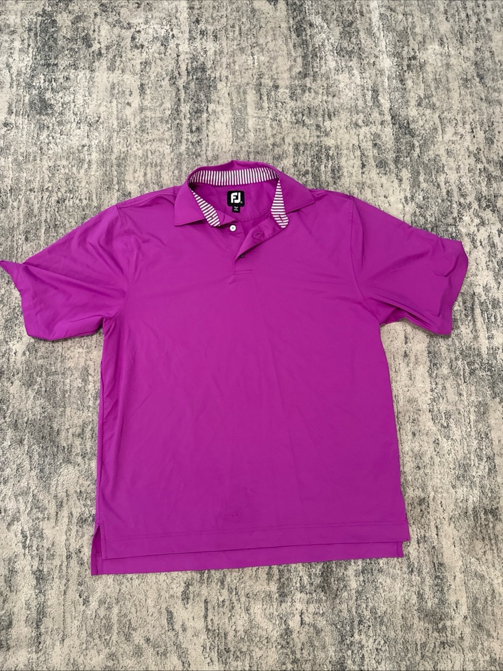 FootJoy Men’s Magenta Polo with Striped Collar